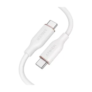 کابل ۹۰ سانتی‌ متری USB-C به USB-C انکر ۱۰۰ وات مدل Anker Powerline III Flow A8552H - سفید