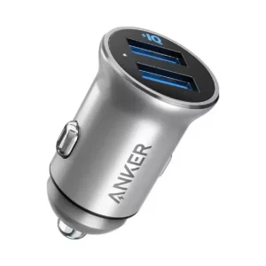 شارژر فندکی ۲۴ واتی ماشین انکر مدل Anker PowerDrive 2 Alloy Metal Mini A2727 - نقره‌ای